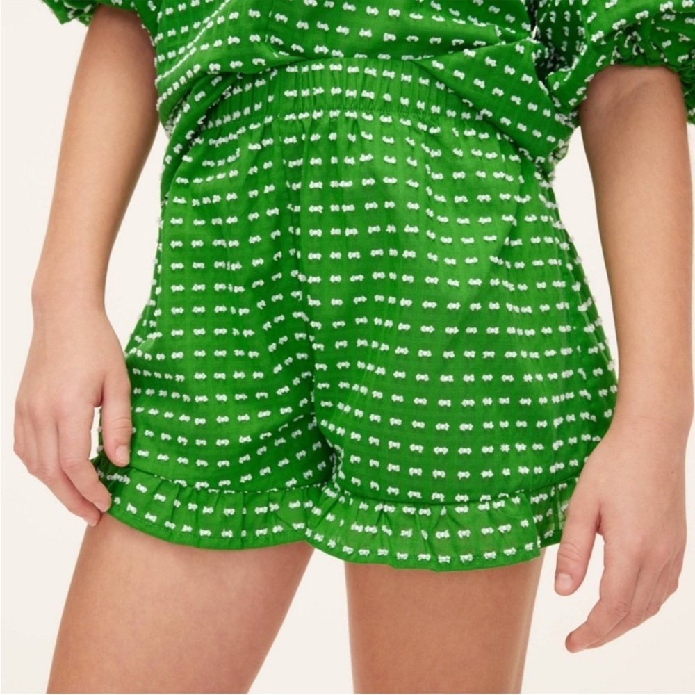 Kate Spade X Target Textured Polka Dot Green Ruffle Shorts Size XL NWT